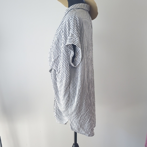 Gray and White Striped Dress - Picture 2 of 6